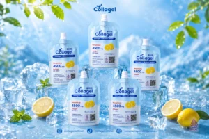 Collagel Lemon minuman kolagen jelly halal dengan 4500 mg marine collagen berbahan dasar ikan dan rasa lemon segar