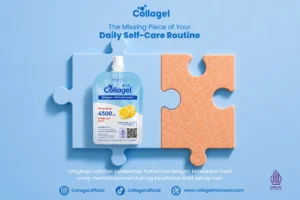 Collagel dengan kandungan 4500 mg collagen sebagai bagian dari rutinitas harian dan gaya hidup sehat.